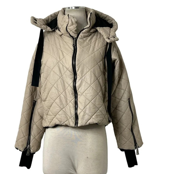 STEVE MADDEN Hayle Jacket in Beige Small Womens Vegan Coat Faux Leather - Picture 7 of 16